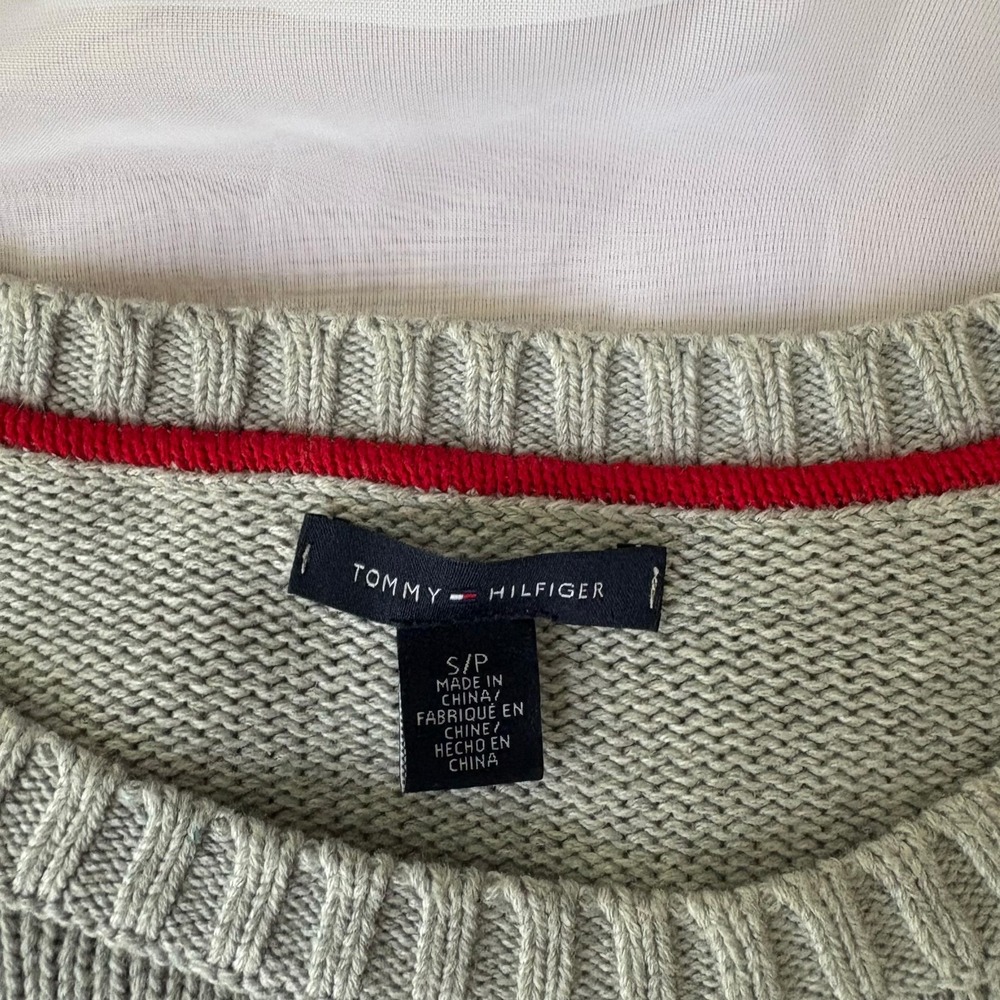 Tommy Hilfiger Womens S Grey Flag Logo Crewneck Sweater - Picture 3 of 5